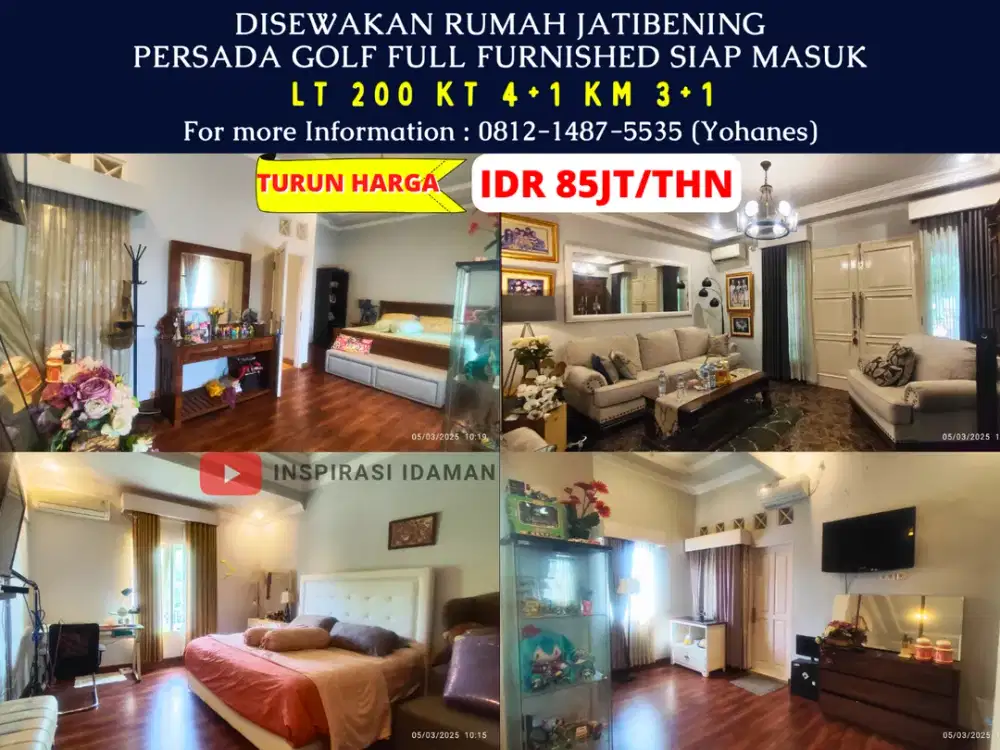 Disewakan Rumah Jatibening Persada Golf Full furnished siap masuk