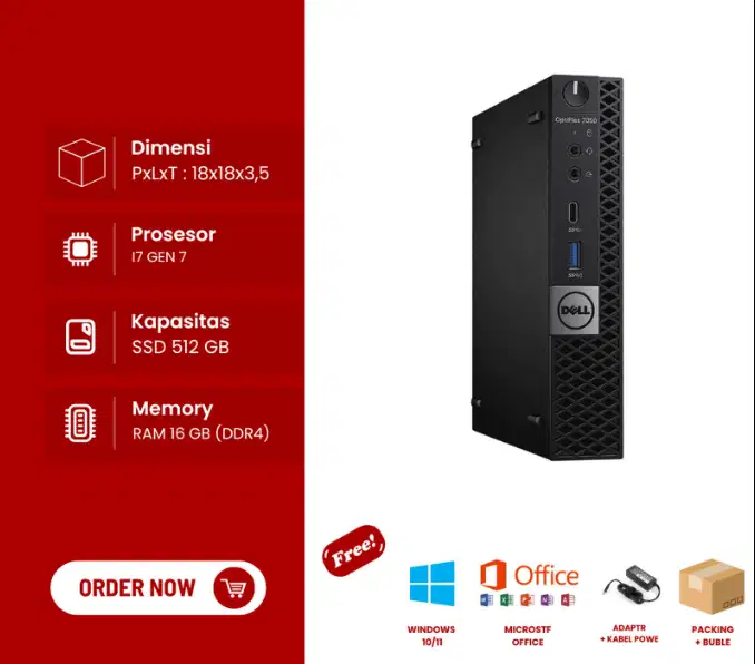 KOMPUTER MINI PC DELL OPTIPLEX 7050 intel core i7 GEN 7 MURAHH DL-SUR