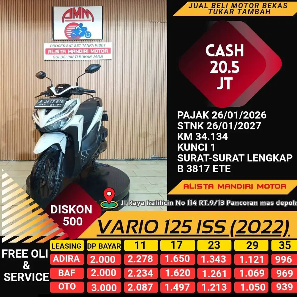 VARIO 125 CBS ISS 2022 PAJAK HIDUP CC 0% KREDIVO TOKPED SPAYLETTER
