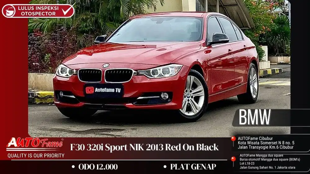 ODO 12RB BMW F30 320i Sport NIK 2013 Red On Black 2013
