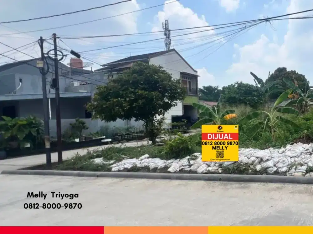 Tanah Posisi Hoek Hadap Utara dan Timur Luas 372 m2 Jatimurni, Bekasi