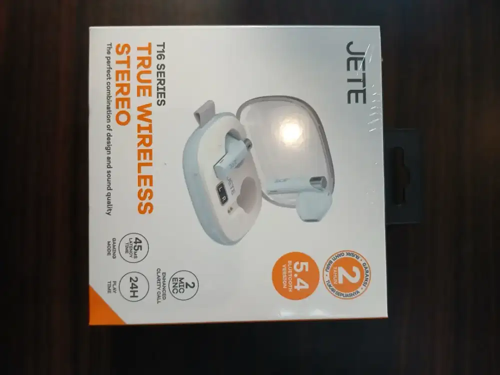 JETE TWS Bluetooth Gaming T16 Earbuds Low Latency 45m/s IPX4 2 ENC