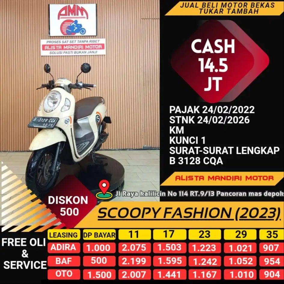 SCOOPY FASHION 2023 DP 500 CC 0% KREDIVO TOKPED SPAYLETTER INDODANA