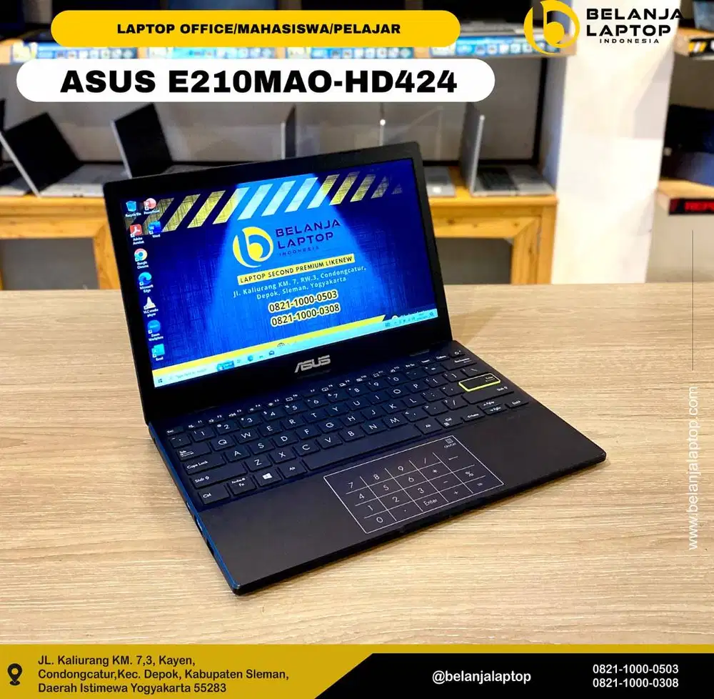 ASUS E210MAO-HD424/Intel Celeron N4020/RAM 4GB/SSD 256GB/TERMURAH!!