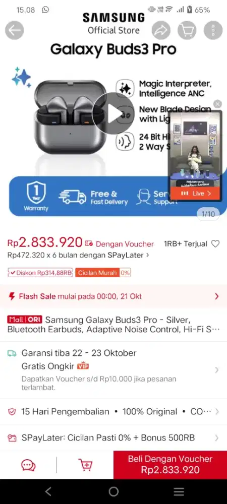 Hedset samsung buds 3 pro