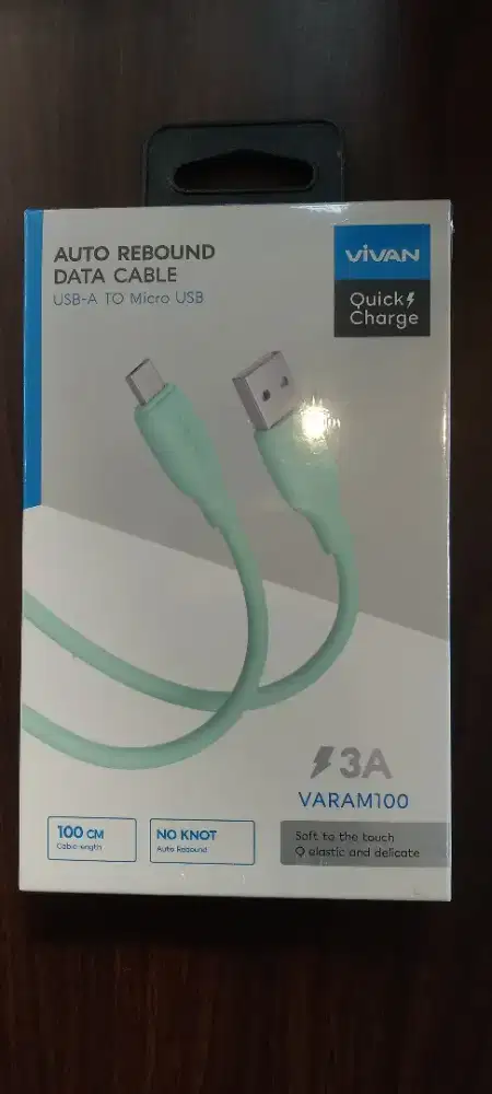 Vivan VARAM100 Kabel Data Charger Auto Rebound No Knot