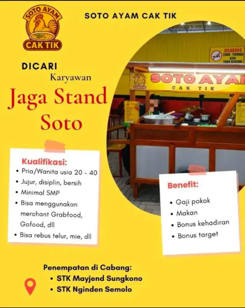Loker stand soto cak tik