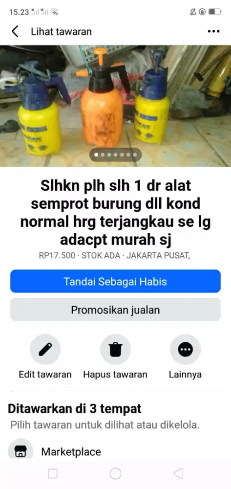 Slhkn plh slh 1 dr alat semprot burung dll kond normal mgkn perlu