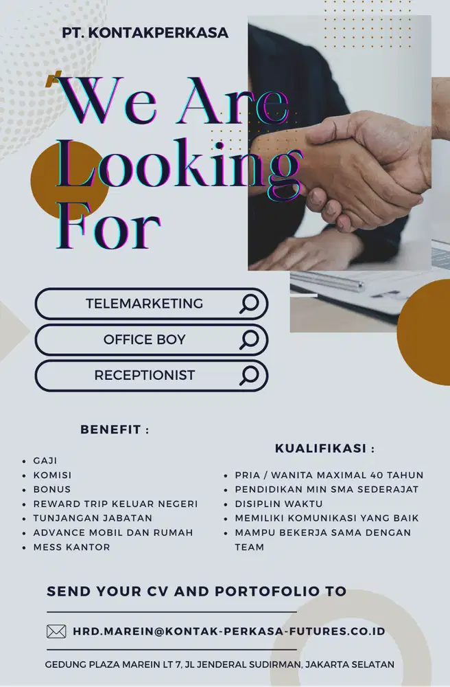 KAMI MEMBUKA LOWONGAN KERJA