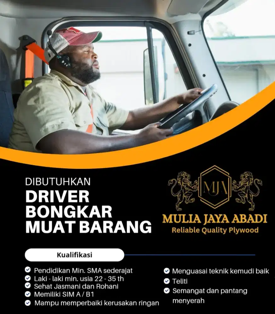 Dicari supir bongkar muat