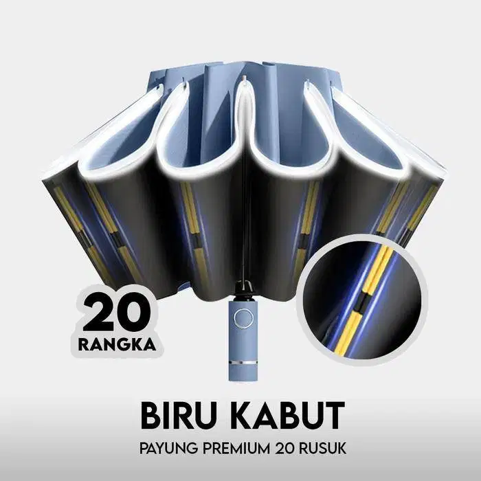 payung travel buka tutup otamatis reverse diameter 105CM Biru