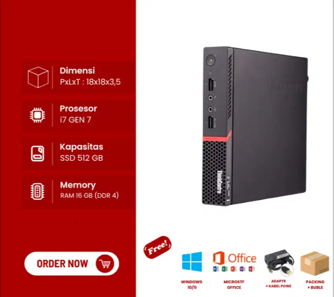 KOMPUTER MINI PC LENOVO M710Q CORE i3 GEN 7 MURAH BERGARANSI DL-SUR