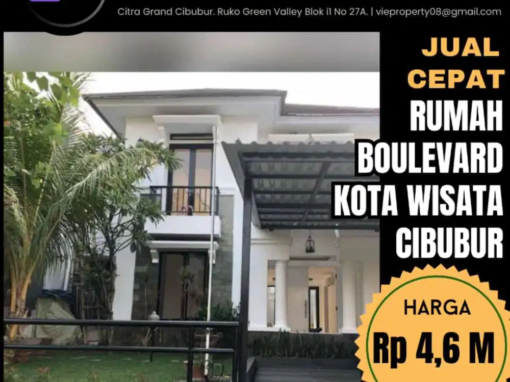 Rumah cantik siap huni boulevard kota wisata