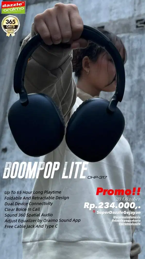 Headphone BoomPop Lite Oraimo OHP-317