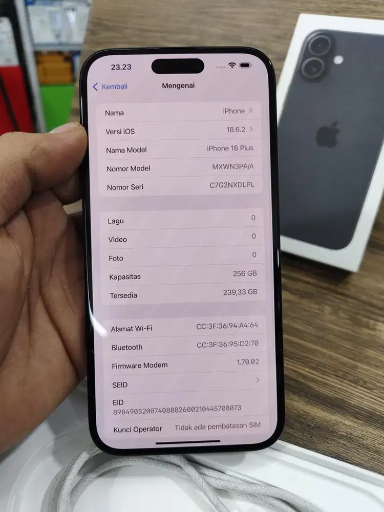 Iphone 16 plus 256 ibox bh 100%