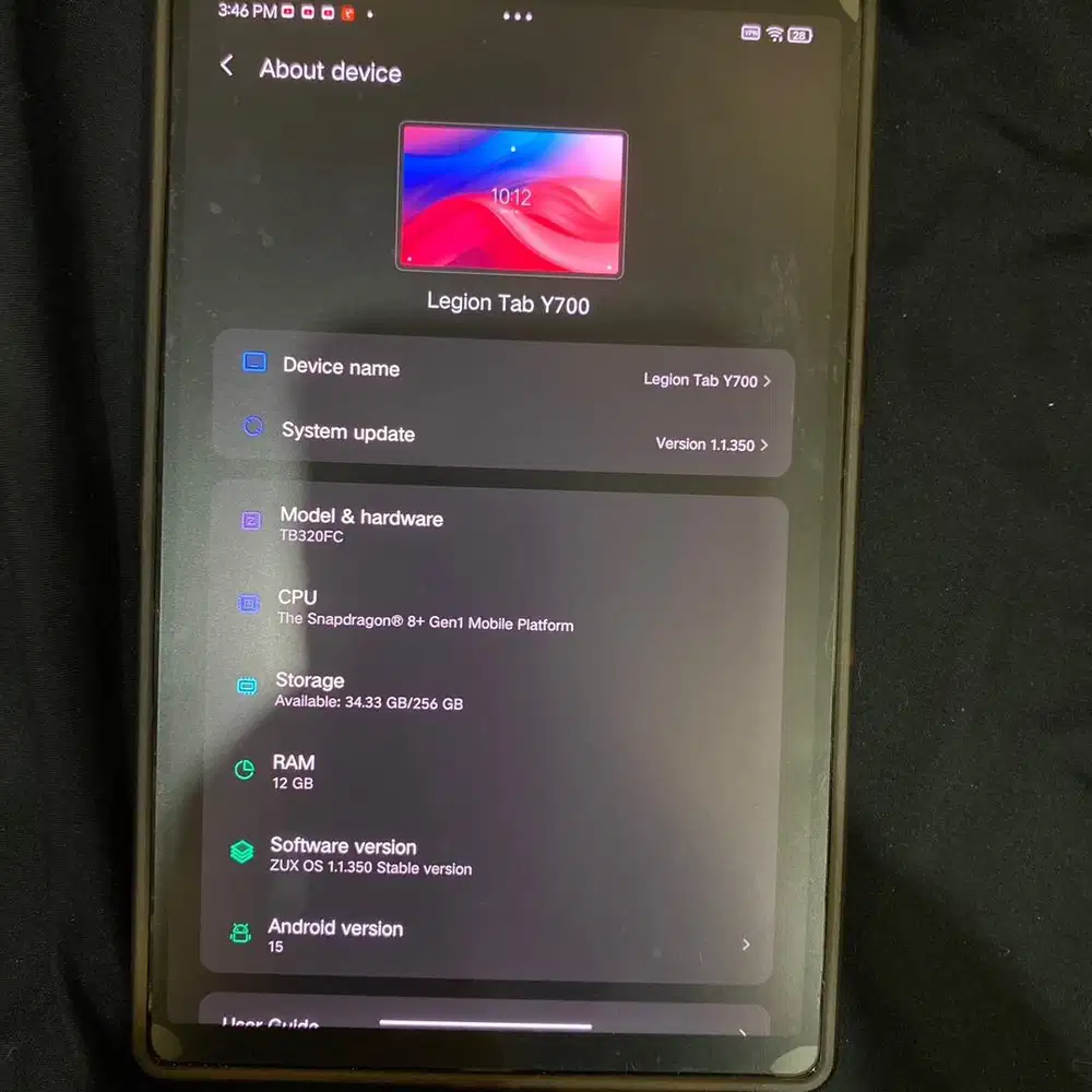 Lenovo Y700 2023 RAM 12GB