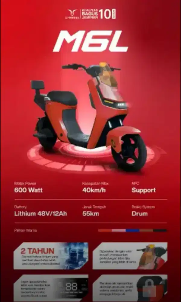 Sepeda Listrik UWINFLY M60L