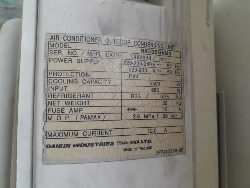 AC daikin 1 PK inverter