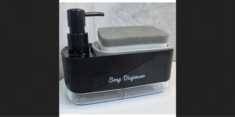 soap dispenser sabun cuci piring dan tangan black free spons merk AGOO