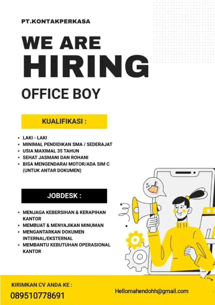Info loker ni guys ... Gratis no tipu tipu ...