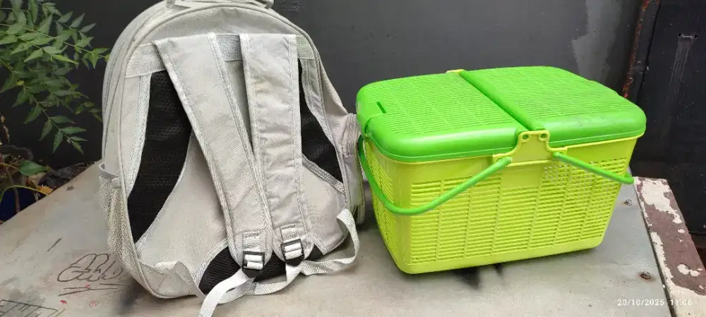Tas kucing dan kotak bok makanan