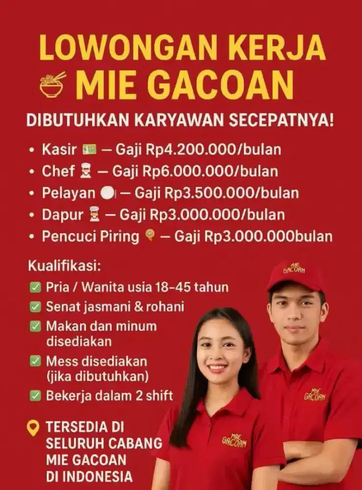 LOWONGAN KERJA MIE GACOAN