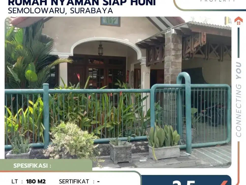 Rumah Di Semolowaru Surabaya 2 Lantai Kondisi Terawat