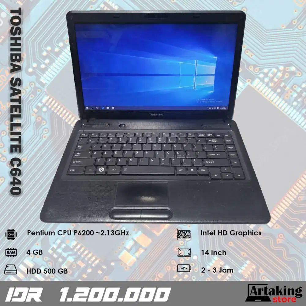Toshiba Satellite C640 - Pentium P6200 - Ram 4 GB - Normal Siap Pakai