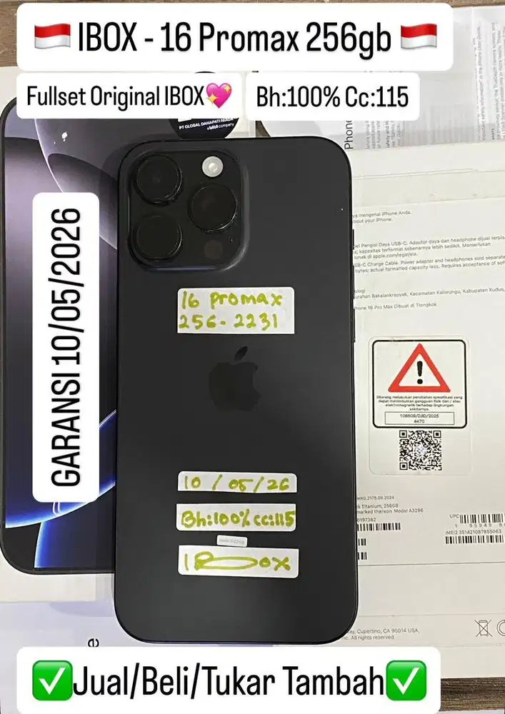 Iphone 16 Promax 256 Gb Black Titanium Resmi Ibox Garansi On Bh 100%