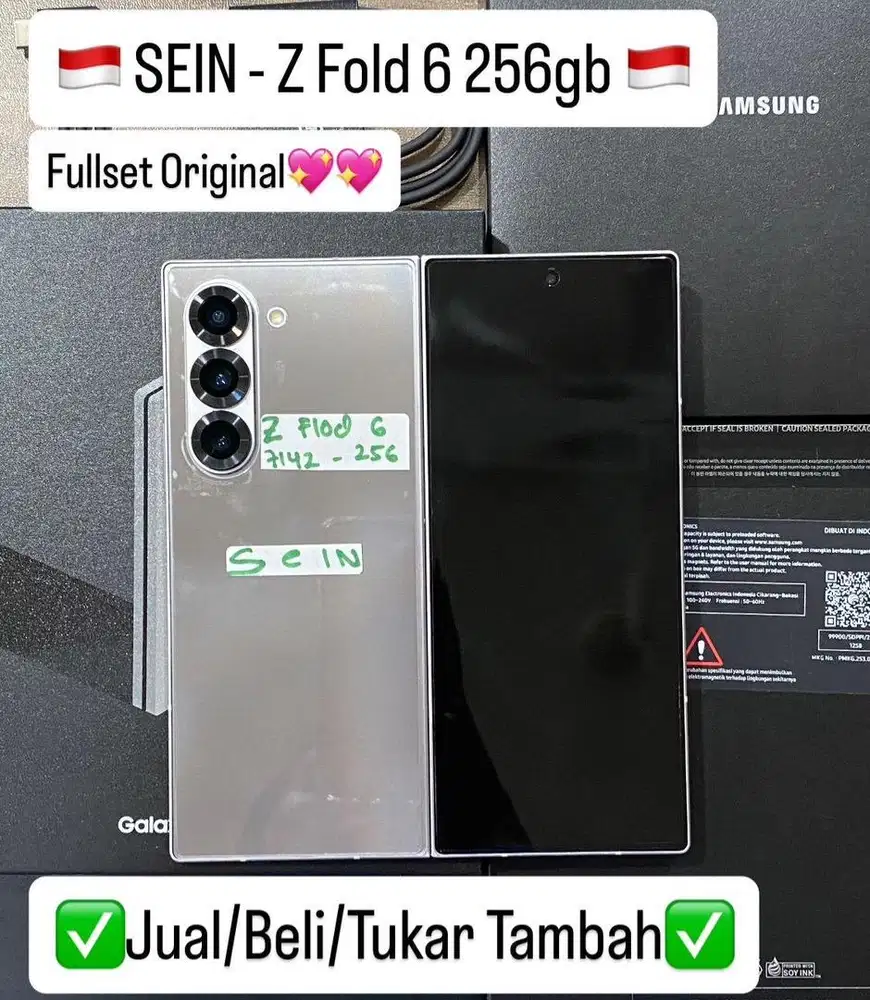 Samsung Zfold 6 12/256 Gb Silver Shadow Resmi Sein indo