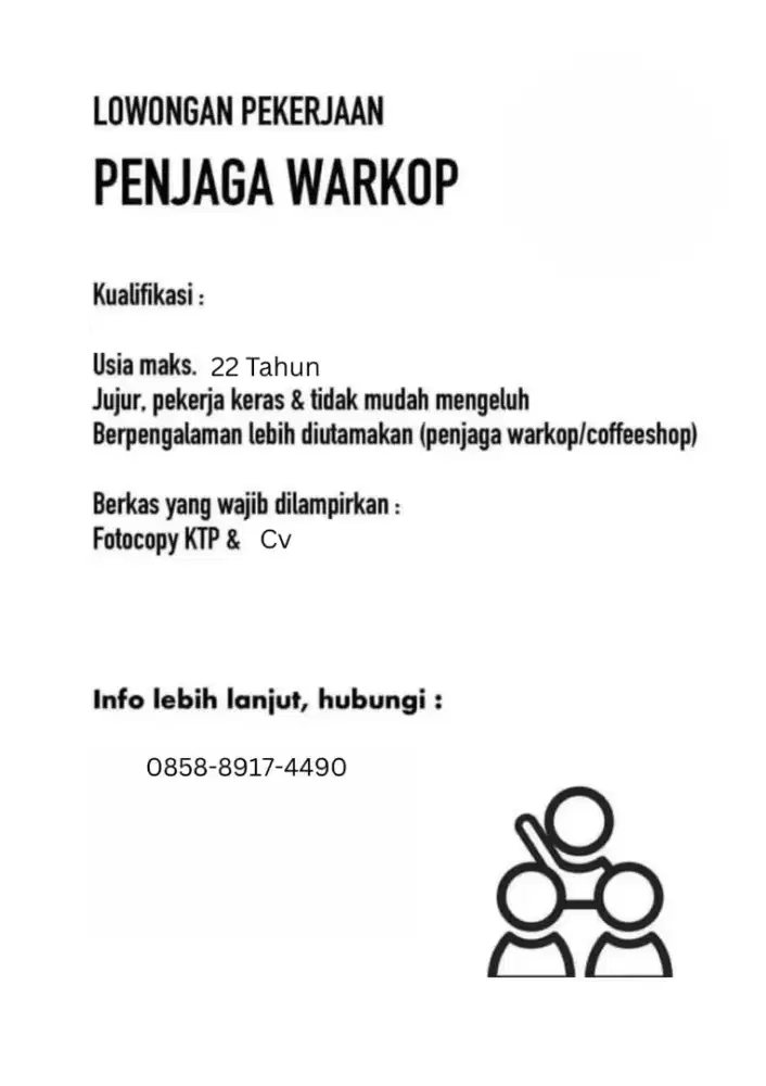 Penjaga warkop di siliwangi depok