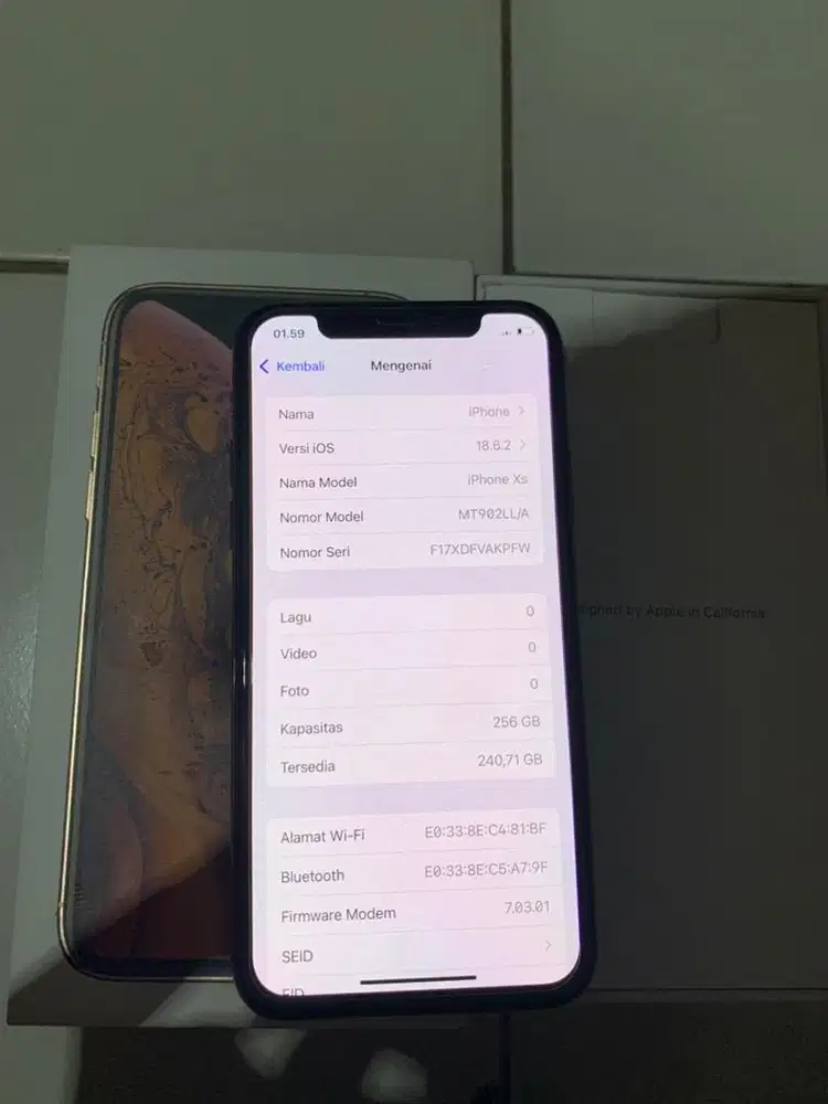 Iphone xs 256gb ex inter warna gold