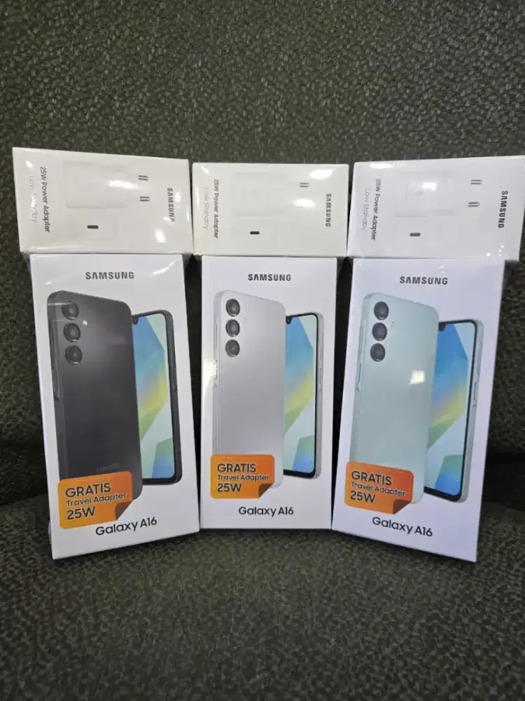 NEW SAMSUNG A16 8/128GB FREE ADAPTOR 25W GARANSI RESMI