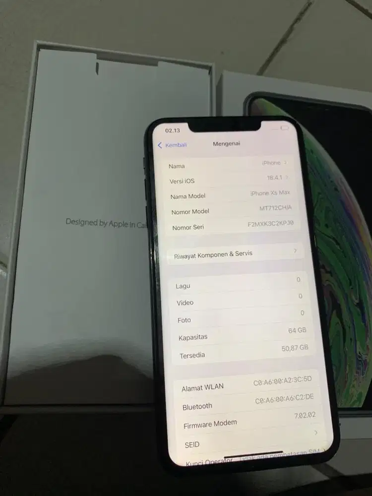 Iphone xs max 64gb ex inter warna black