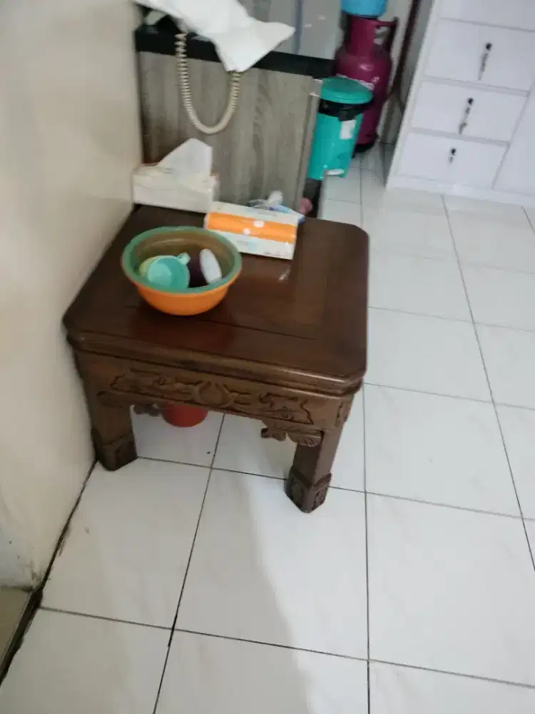 1 set meja kursi jati