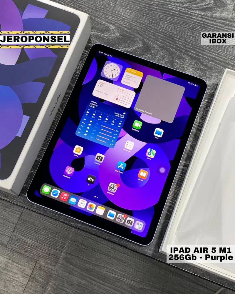 IPAD AIR 5 M1 256GB PURPLE EX IBOX LIKE A NEW FULL SET GARANSI