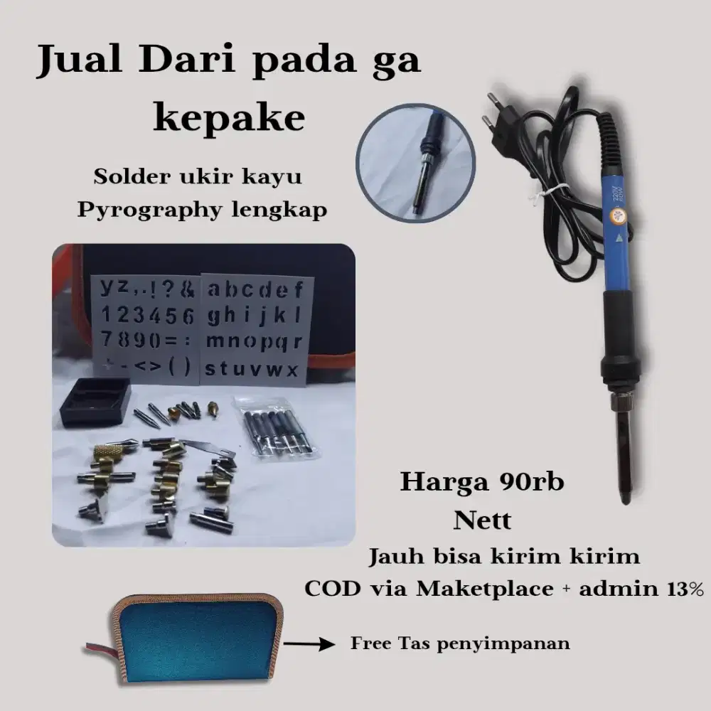SOLDER KAYU SERVIS KERAJINAN SENI BAKAR KAYU PHYROGRAPHY