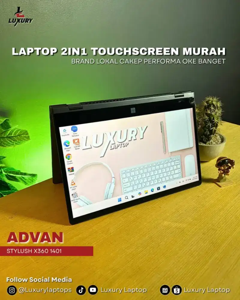 LAPTOP ADVAN STYLUSH X360 1401 SLIM CORE I5 RAM SSD JUAL MURAH BU TT