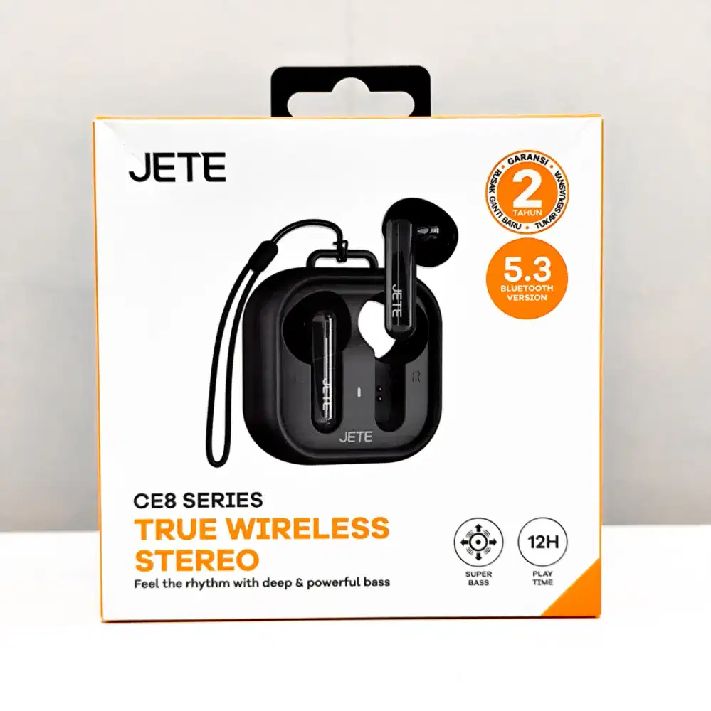 JETE TWS Bluetooth CE8 Earbuds Black