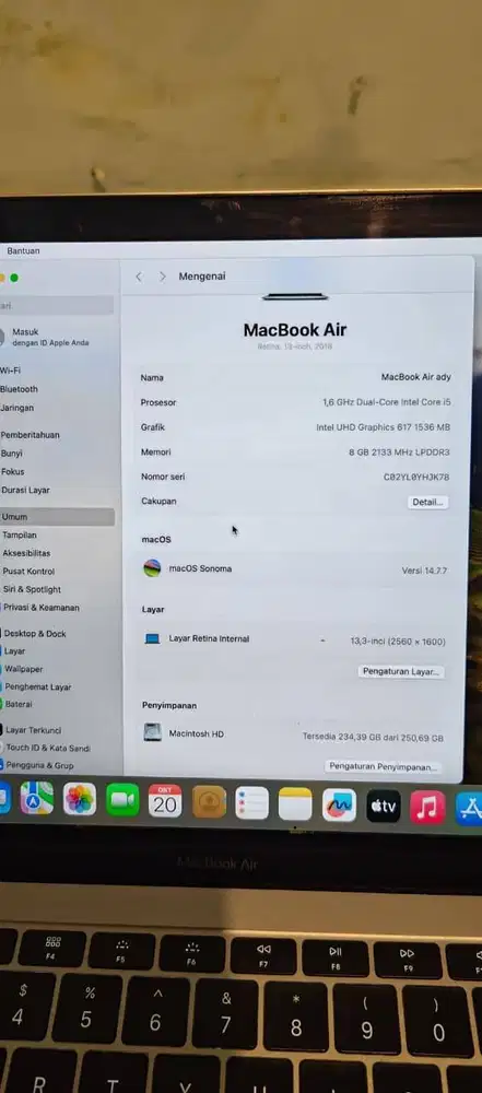 Laptop MacBook Air 2019