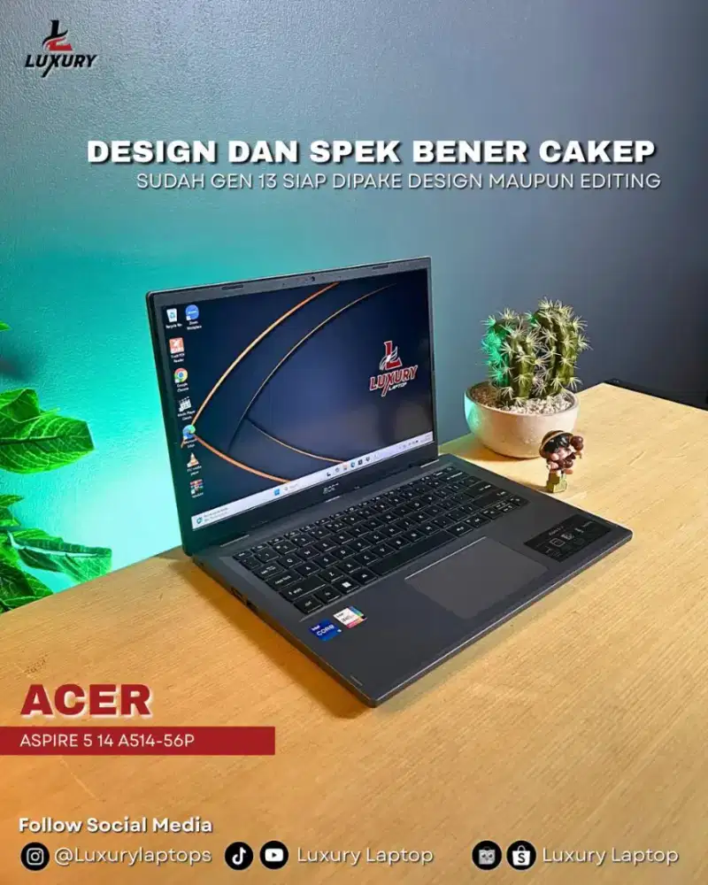 LAPTOP ACER ASPIRE 5 14 A514-56P SLIM 13TH CORE I5 SSD RAM MURAH BU