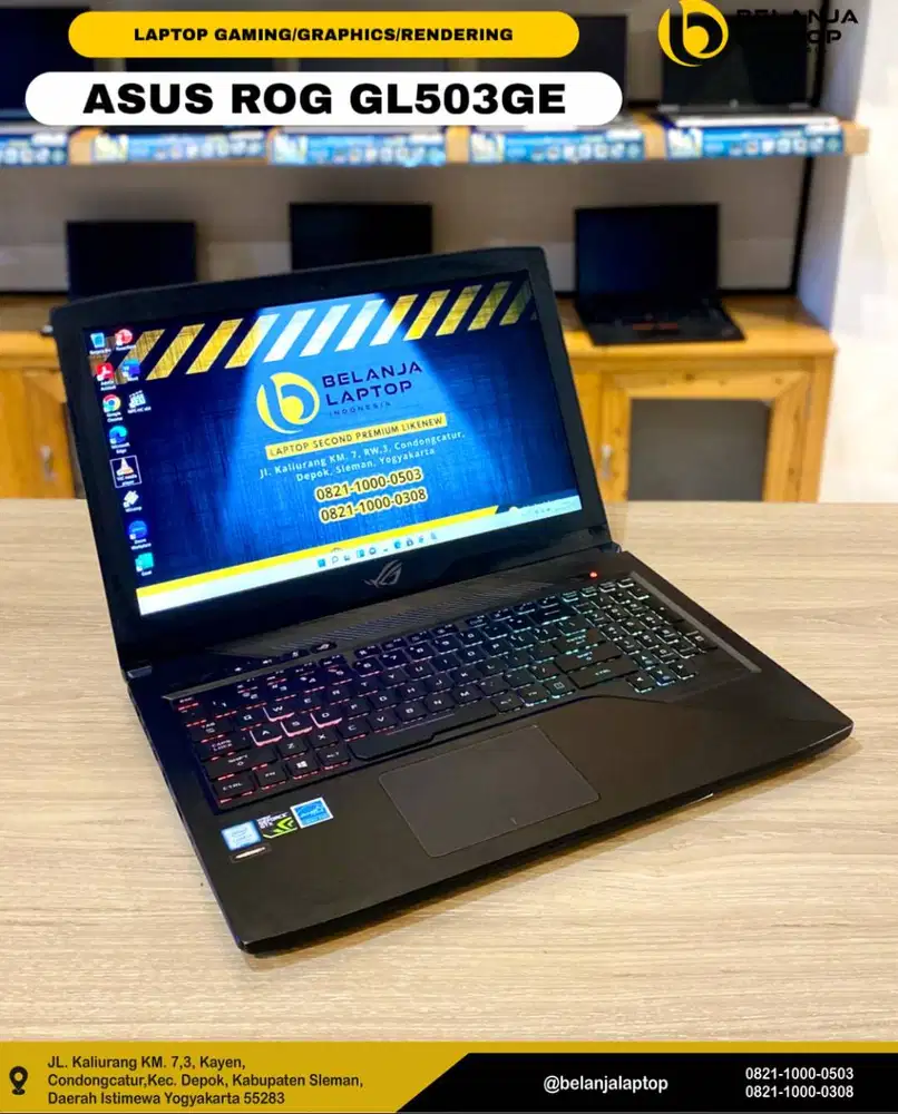 ASUS ROG GL503GE/intel i7 gen 8/16GB/SSD 512GB+1TB HDD/GTX 1050 TI