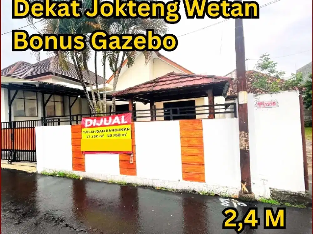 Rumah bonus gazebo dijual jl ireda dekat jokteng wetan