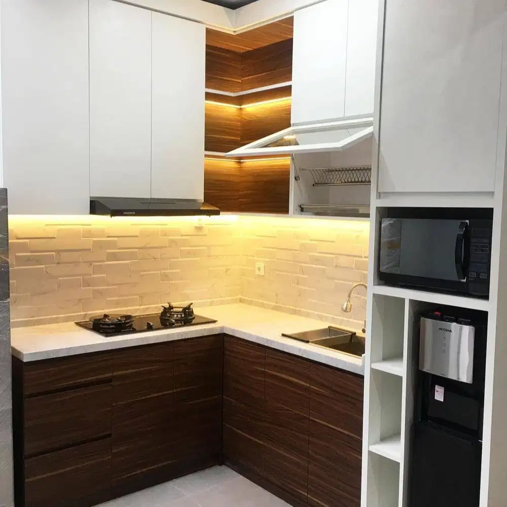 Custom Interior Kitchen Set, Backdrop TV, Lemari, Wardrobe, Kitchenset
