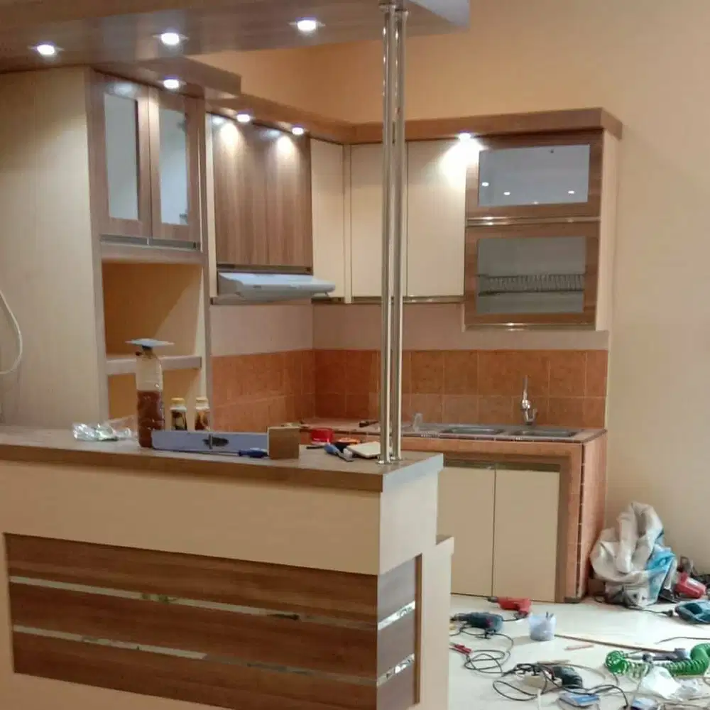 Custom Interior Kitchen Set, Backdrop TV, Lemari, Wardrobe, Kitchenset
