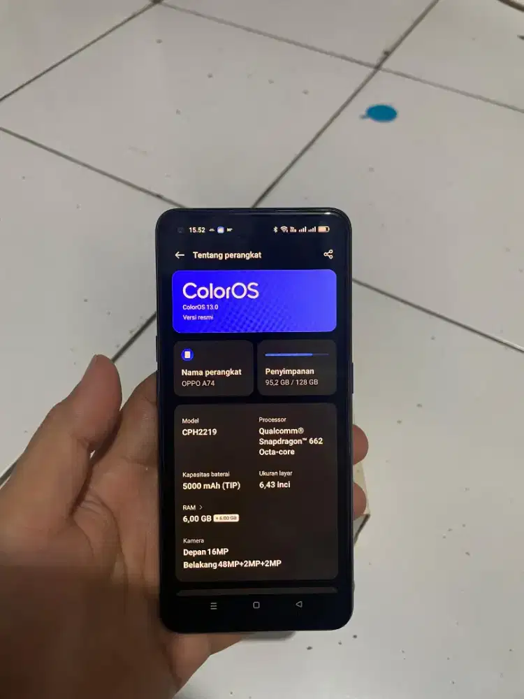 Oppo A74 RAM 8/128 GB