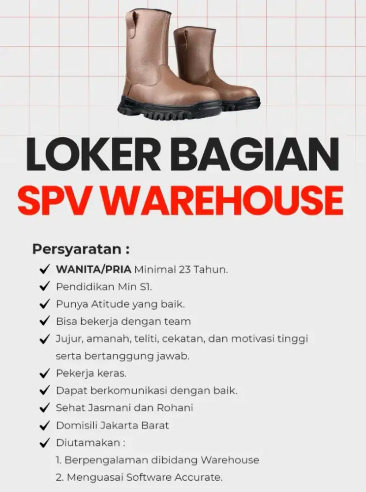 Dicari bagian warehouse