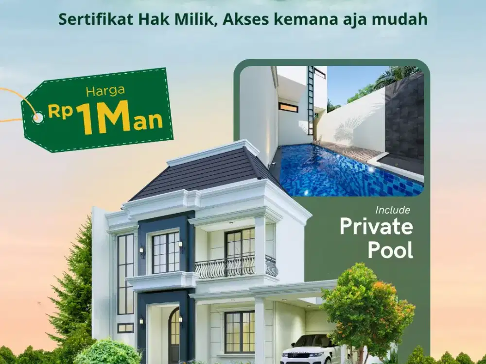 JUAL RUMAH JOGJA ONE GATE SISTEM KOLAM RENANG PRIBADI
