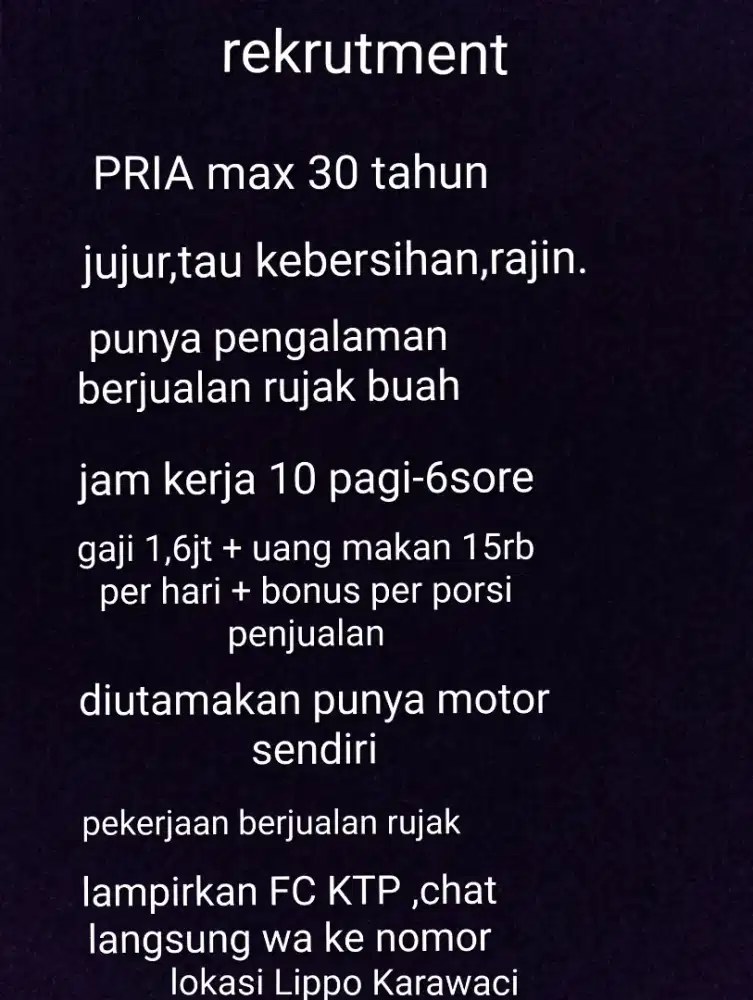 Rekrutmen berjualan rujak