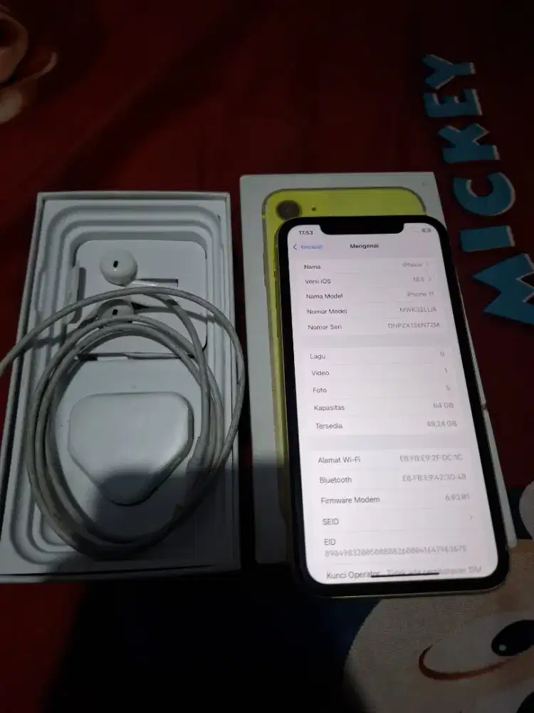 * iPhone 11 64GB INTER , FULLSET , AL OPERATOR , HB 99% ORIAN  ,